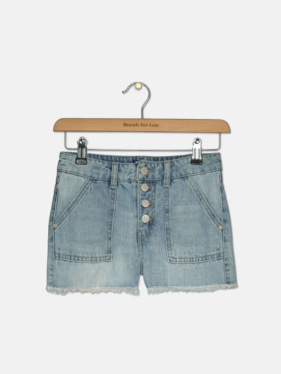 Big Girls Button-Fly Cotton Denim Shorts Charlotte Wash