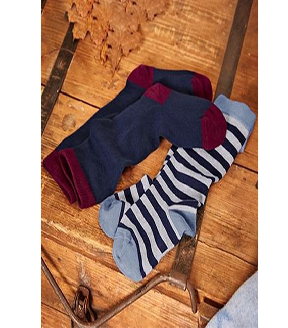 Boys Kids Knee-Highs Socks Blue/Navy/Gray stripes