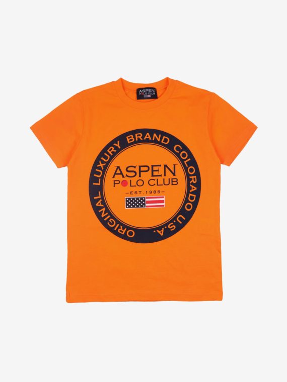 Kid Boys Graphic Print T-shirt Orange