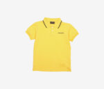 Kids Boys Embossed Brand Print Polo Shirt Yellow