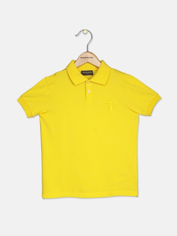 Kids Boys Embroidered Logo Polo Shirt Yellow