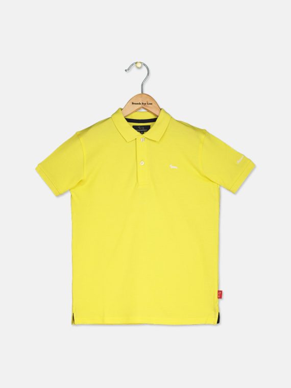 Kids Boys Logo Embroidered Polo Shirt Light Yellow