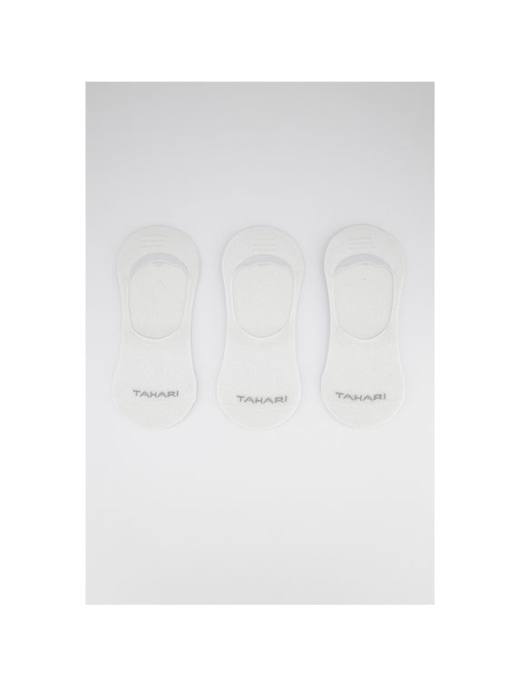 Mens 3-Pack Invisible Socks White
