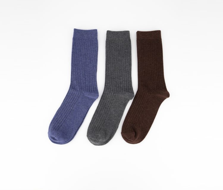 Mens 3 Pairs Formal Socks Maroon/Grey/Blue