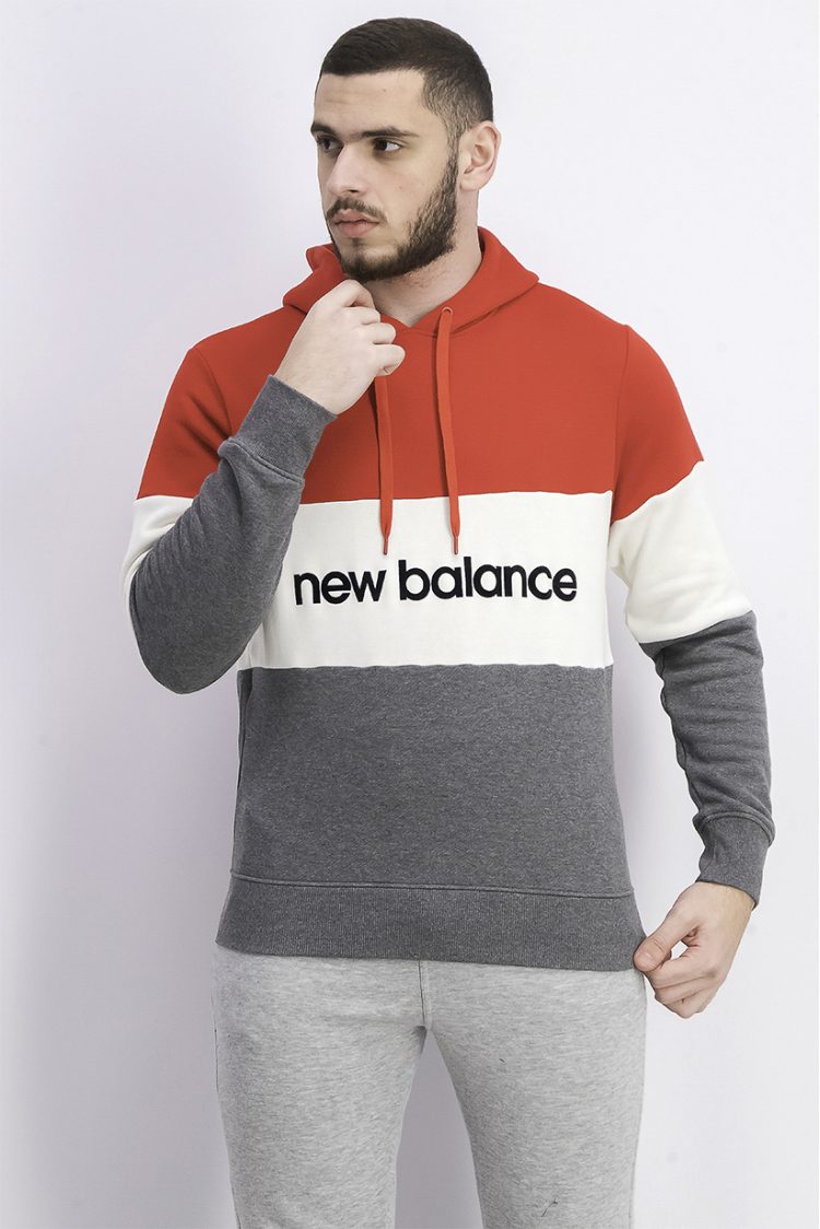 Mens Athletic Hoodie Sweater Red/White/Grey