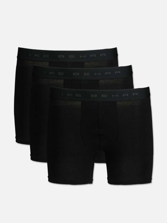 Mens Cotton Stretch Comfort & Performance 3 Pack Boxer Brief Black