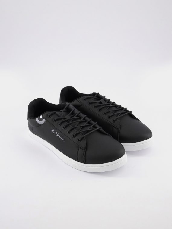 Mens Ground Lace Up Casual Shoes Black/White