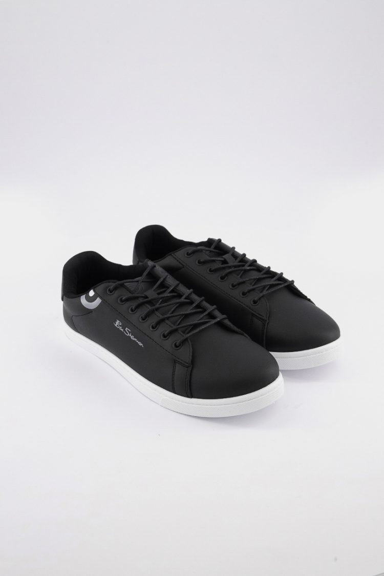 Mens Ground Lace Up Casual Shoes Black/White