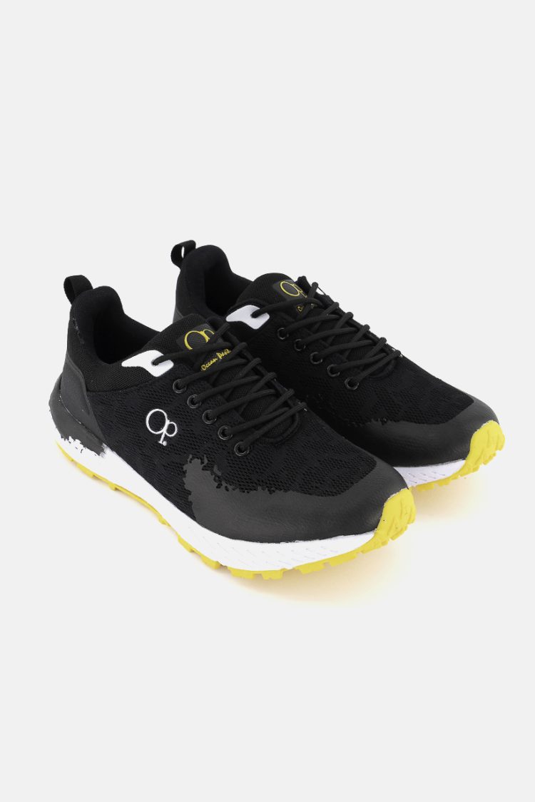 Mens Lace Up Running Shoes Black/Corn