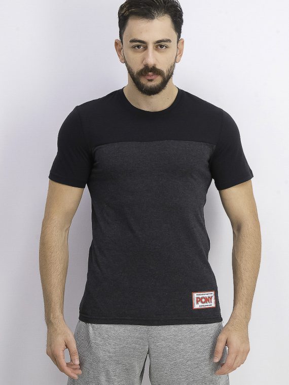 Mens Logo Colorblock T-Shirt Black/Charcoal