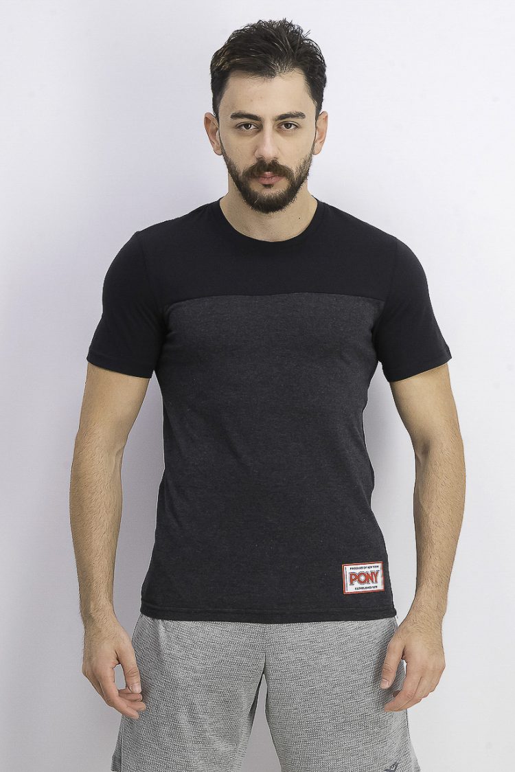 Mens Logo Colorblock T-Shirt Black/Charcoal