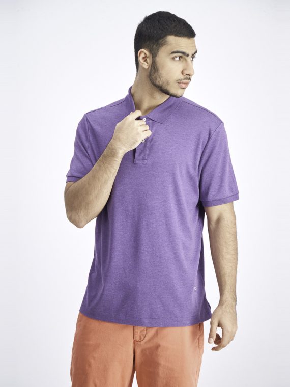 Mens Plain Shortsleeve Polo Shirt Purple