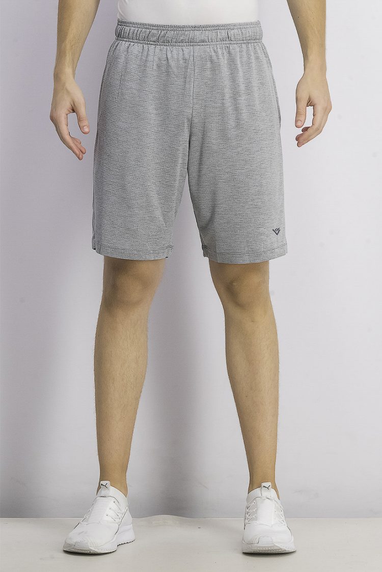 Mens Textured Knit Shorts Frost Grey