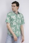 Mens Vintage Hibiscus Tropical Print Shirt Spring Roll