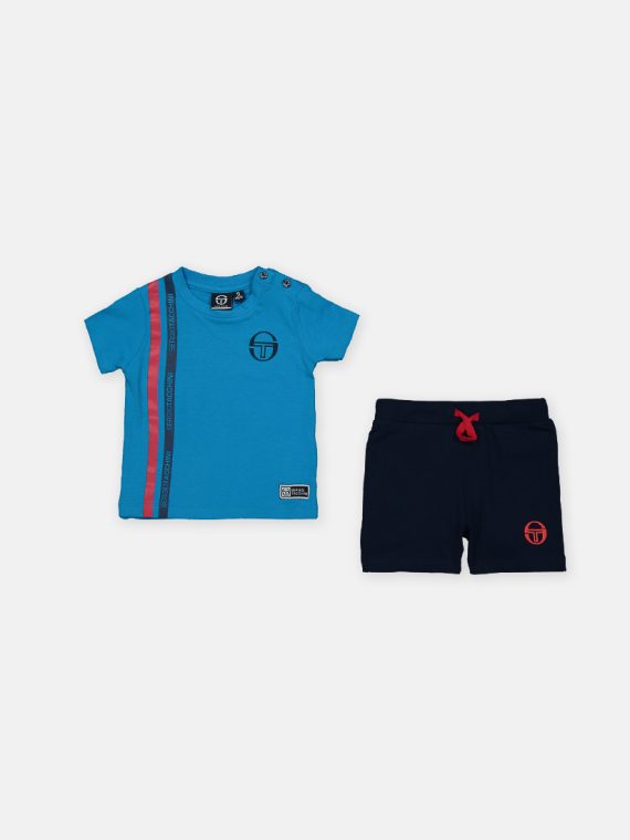 Toddlers Boys Graphic Print Tee & Short Set Blue