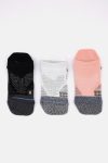 Unisex 3 Pairs Athletics Tab Height Socks Black/White/Neon Pink
