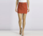 Womens Belted Mini Skirt Red