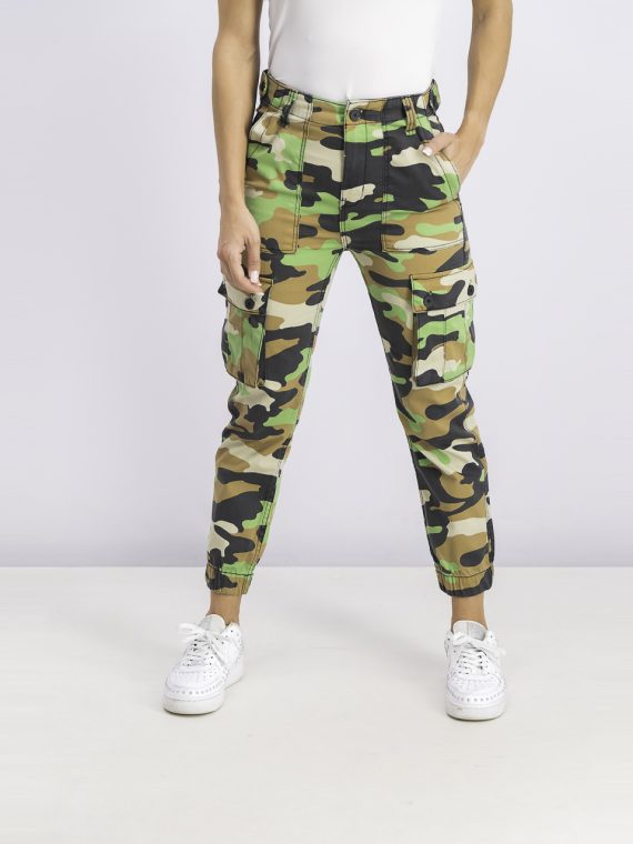 Womens Cargo Pocket Trousers Camouflage