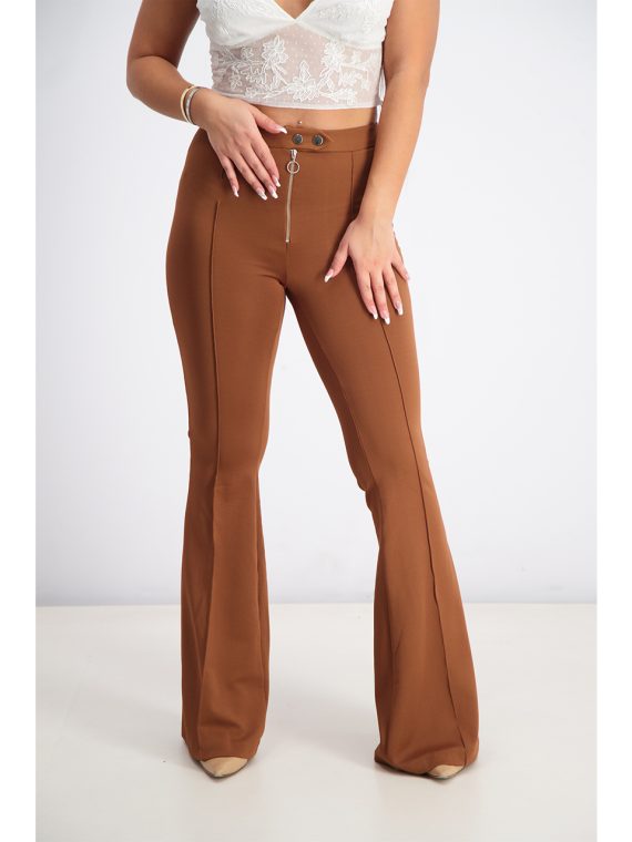 Womens Flared Trouser Brown
