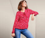 Womens Floral Blouse Red
