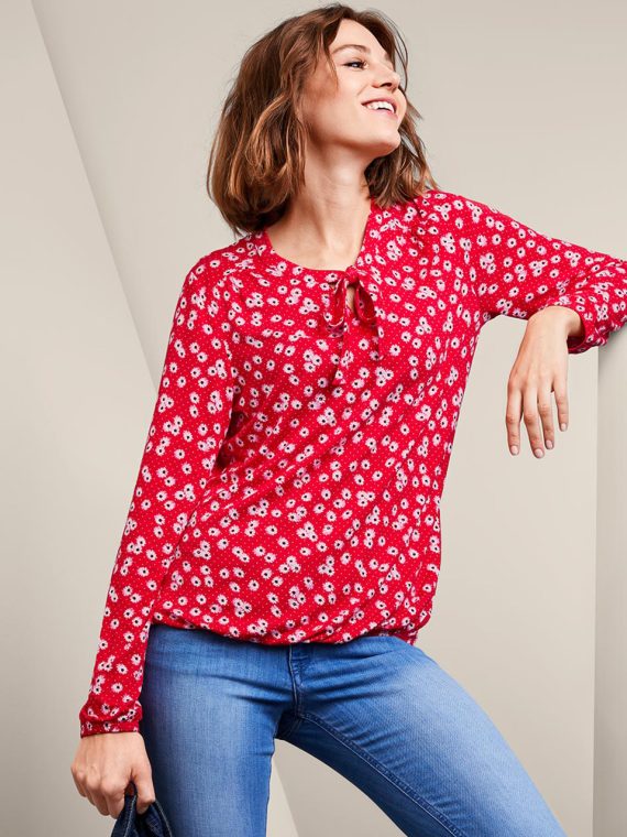 Womens Floral Blouse Red