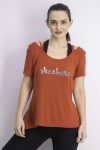 Womens Graphic Top Red/Rust