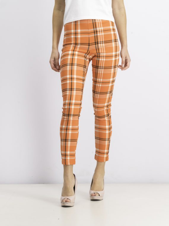 Womens High Waist Pants Orange Combo