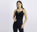 Womens Lace-Up Bodysuit Black