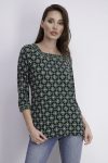 Womens Mariana Square Neck Knit Top Green/Black