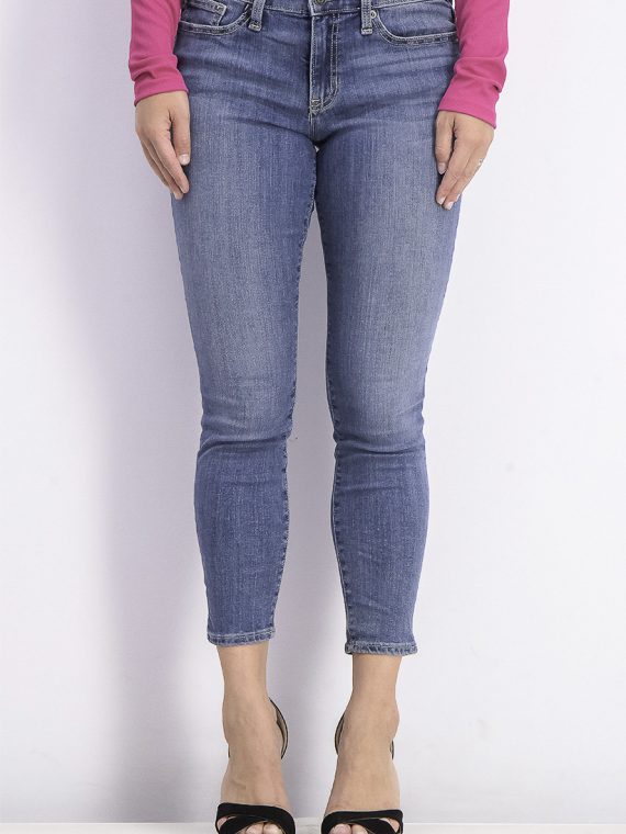 Womens Mid Rise Super Skinny Jeans Denim Blue