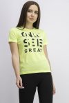 Womens Performance Slogan T-Shirt Fizzy Yellow