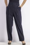 Womens Pinstripe Suit Trousers Navy