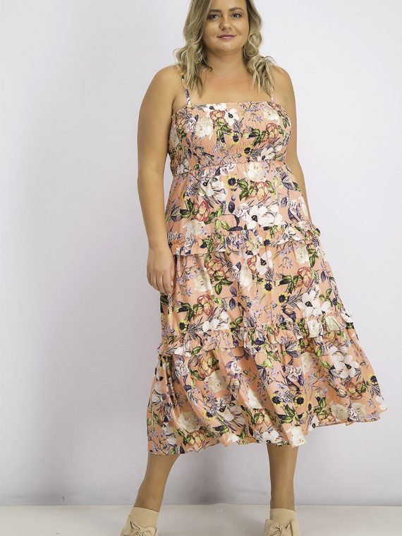 Womens Plus Size Sleeveless Floral Maxi Dress OG Regal Bloss