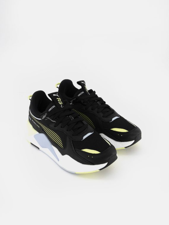 Womens RS-X Colorant Shoes Black/Sunny Lime/Light Sky