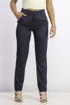 Womens Satin Trousers Navy