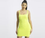 Womens Sleeveless Dress Neon Green