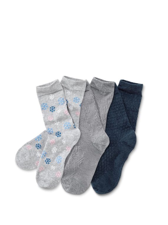 Womens Socks Set of 3 Dark Blue/Light Gray