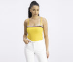Womens Strappy Top with Band Yellow