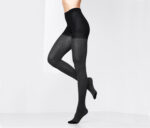 Womens Structure Tights Dark Gray Mottled/Black
